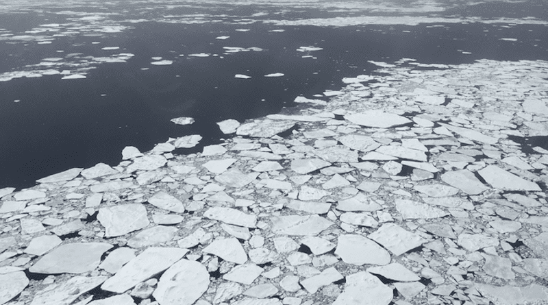 A collection of small broken ice floes on Oct. 27, 2016. CREDIT: NASA/Nathan Kurz
