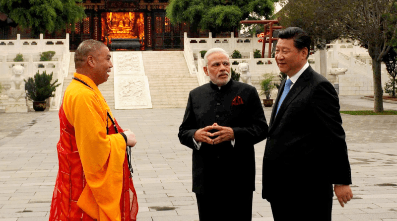India's Prime Minister Shri Narendra Modi with the President of the People's Republic of China, Mr. Xi Jinping, at Big Wild Goose Pagoda, China on May 14, 2015. Photo Credit: PM India, Wikipedia Commons