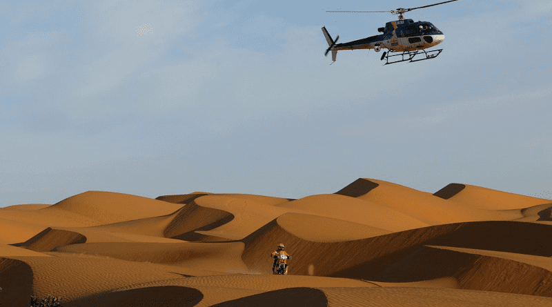 Dakar Rally Desert Sahara Helicopter Motorsport