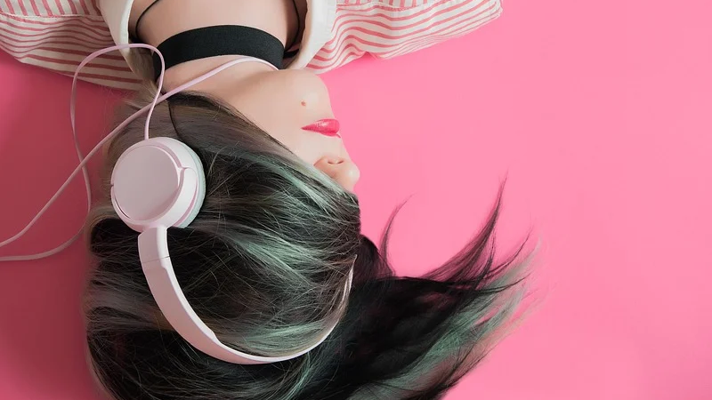 Girl Music Fashion Listen Headphones Headsets