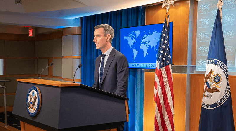Department Spokesperson Ned Price holds the Daily Press Briefing at the U.S. Department of State. [State Department photo by Freddie Everett/ Public Domain]