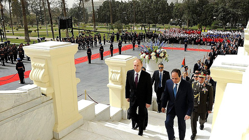 File photo of Russia President Vladimir Putin meeting with President of the Arab Republic of Egypt Abdel Fattah el-Sisi at the Al-Qubba Palace in Tahrir Square, Cairo. Photo Credit: Kremlin.ru