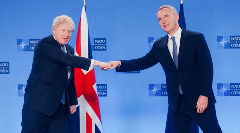 Prime Minister of the United Kingdom, Boris Johnson with NATO Secretary General Jens Stoltenberg. Photo Credit: NATO