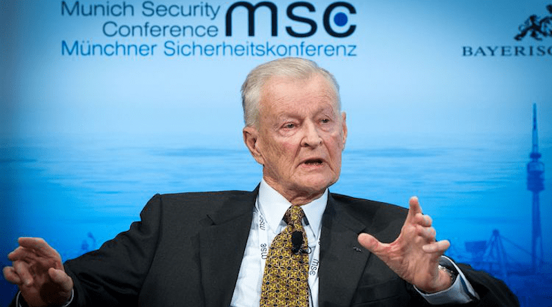 Former US National Security Advisor, late Zbigniew Brzezinski, at the 50th Munich Security Conference in 2014. Credit: CC BY 3.0