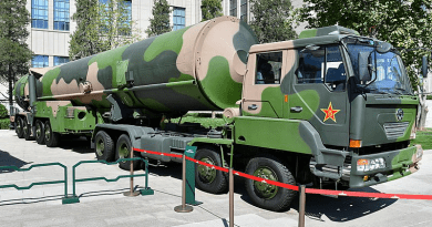 A Chinese Dong Feng 31 ballistic missile. Photo Credit: Tyg728, Wikipedia Commons