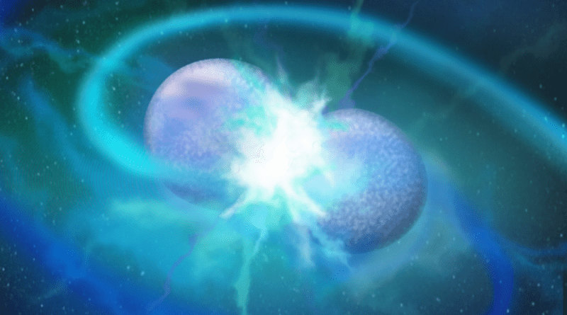Artist's impression of a rare kind of stellar merger event between two white dwarf stars. CREDIT: Nicole Reindl