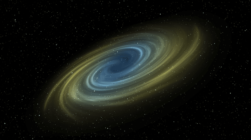 A new SISSA study suggests that at the center of spiral galaxies there is a vast spherical region made up of dark matter particles where a direct interaction between the elementary particles that make up the dark matter halo and those that make up ordinary matter occurs. CREDIT: Buddy_Nath on Pixabay