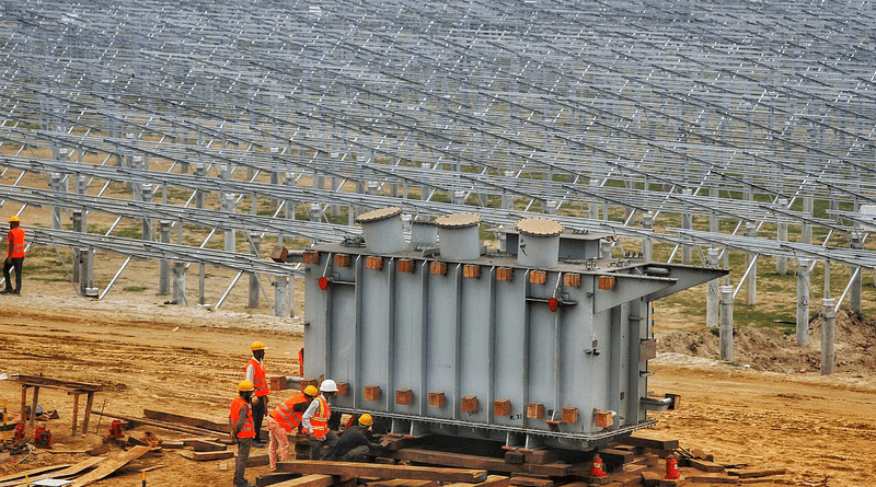 Solar Panels Construction Site Machinery Pathway Bangladesh