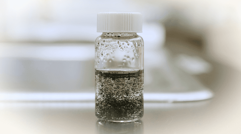 Micro-sized tire particles generated from tire tread using a cryomill in the lab of Oregon State University Professor Stacey Harper. CREDIT: Saskia Madlener.
