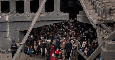 Refugees taking shelter under a bridge in the Ukraine's capital Kyiv. Photo Credit: Mvs.gov.ua