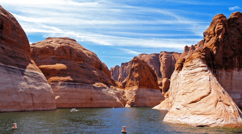 Rings around Lake Powell in 2017 evince the drought that has settled on the American West. Stevenson’s study suggests it will remain with us for the rest of the century, if not longer. CREDIT: Public Domain