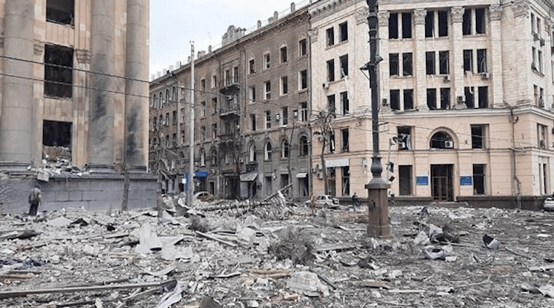 Aftermath of Russian bombing in Ukraine. Photo Credit: Mehr News Agency