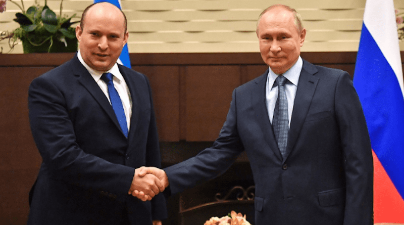 File photo of Israeli PM Naftali Bennett with Russian President Vladimir Putin. Photo Credit: Kremlin.ru