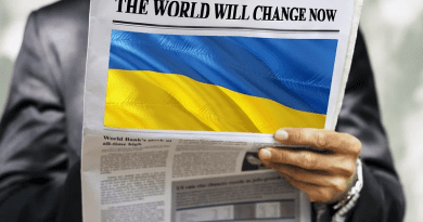 Man Newspaper Read World Change War Ukraine Flag