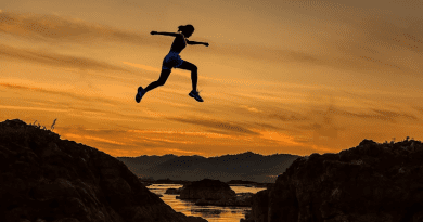 Achieve Woman Girl Jumping Running Sports