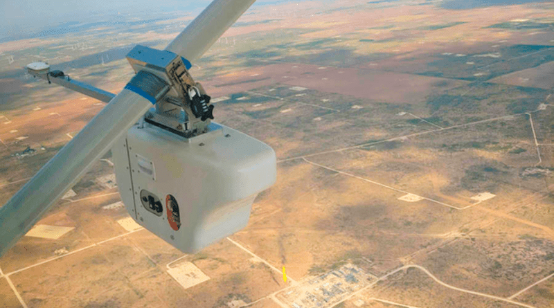 The airplane-mounted sensor used by the researchers to detect methane leaks from oil and natural gas production in the New Mexico half of the Permian Basin. CREDIT: Kairos Aerospace