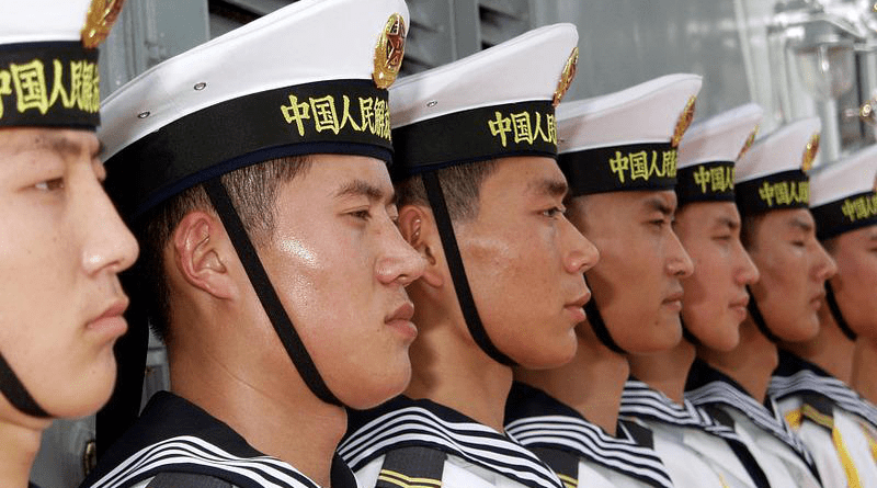 Sailors Chinese China Navy Military Row Lined Up PLA