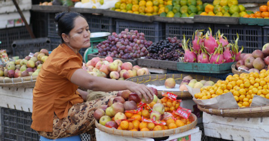 Market Myanmar Fruit Market Woman Food Exotic