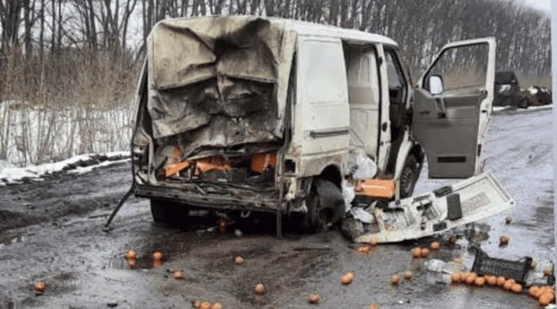 Three aid workers were hurt when the delivery van they were riding in was struck by artillery fire in Ukraine. | Vulnerable People Project