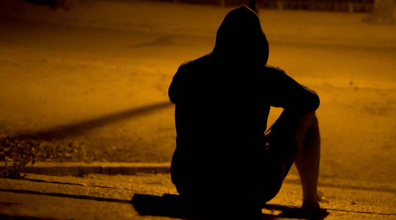 Man Lonely Park Night Dark Mystery Alone Male depressed sad