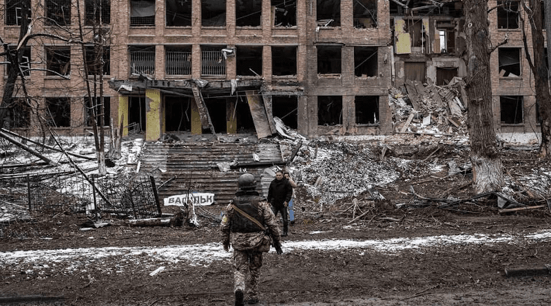 Aftermath of Russian bombing in Ukraine. Photo Credit: Ukraine Defense Ministry