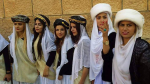 Yazidi women in traditional dress. Photo Credit: Lilia123456, Wikipedia Commons