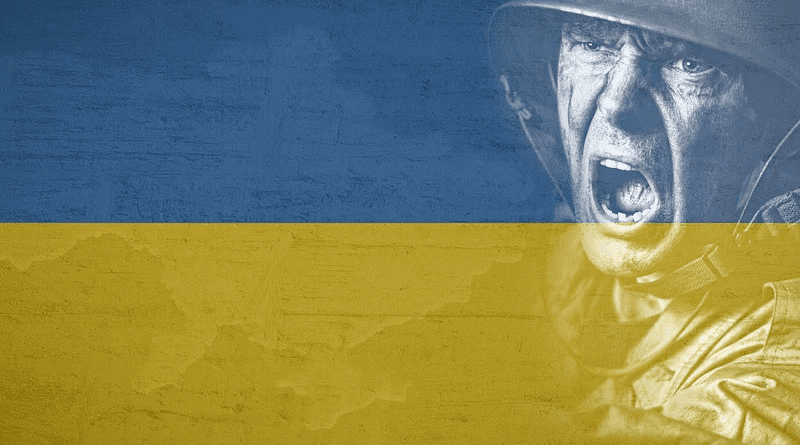 Flag Ukraine War Peace Soldier Country Map