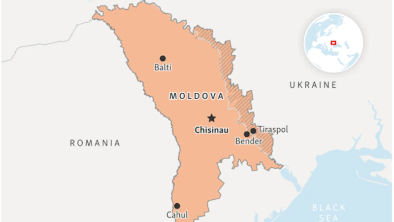 Location of Moldova's breakaway region Transdniester (Transnistria). Credit: RFE/RL Graphics