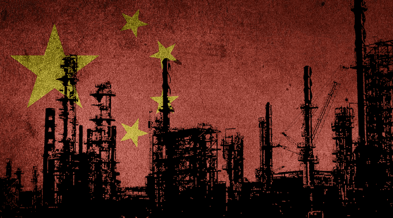 china flag oil gas refinery energy