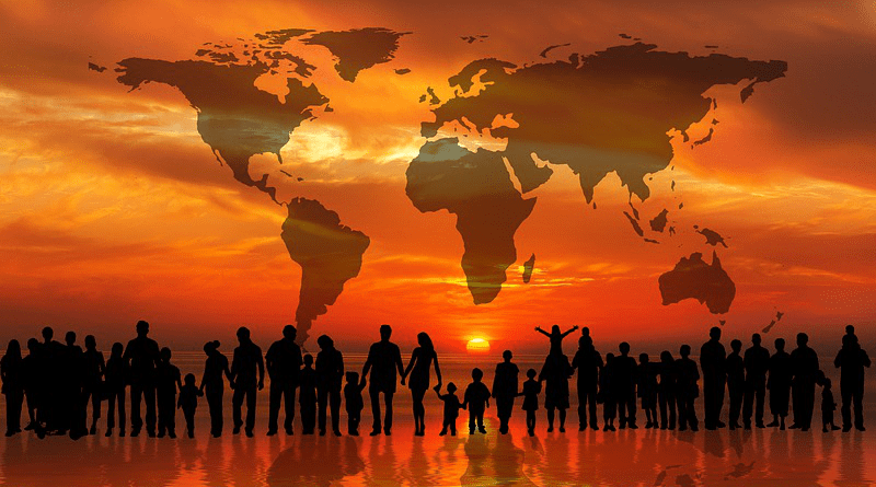 Sunset Sunrise Continents People Group Population Globe