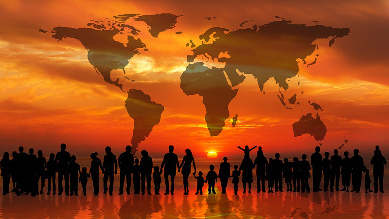 Sunset Sunrise Continents People Group Population Globe