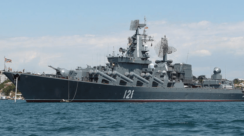 File photo of the Russian guided-missile cruiser Moskva, formerly known as the Slava. Photo Credit: George Chemilevsky, Courtesy Photo, DoD