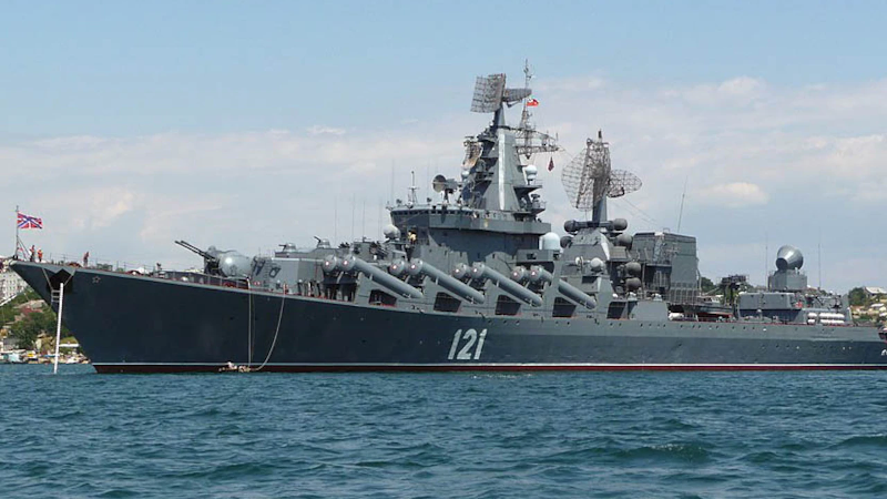 File photo of the Russian guided-missile cruiser Moskva, formerly known as the Slava. Photo Credit: George Chemilevsky, Courtesy Photo, DoD