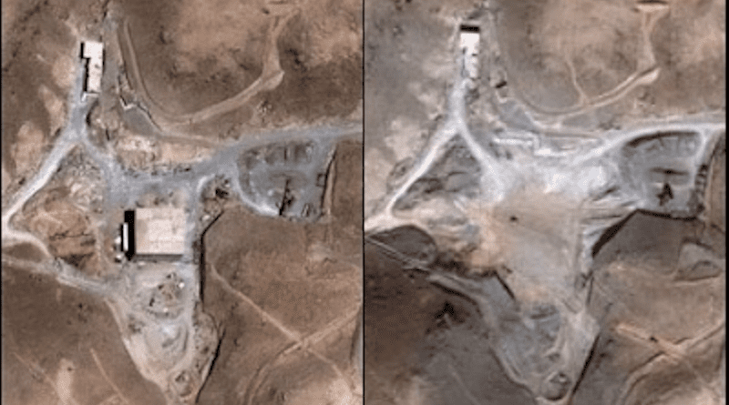 The Syrian nuclear reactor, before and after bombing. The construction of the nuclear reactor violated the Non-Proliferation Treaty to which Damascus was a signatory. Olmert instructed the IDF to prepare plans to destroy the reactor.
