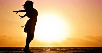 breath breathe breathing Woman Silhouette Sunset Beach Sea Ocean Horizon