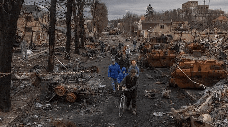 Aftermath of Russian attacks in Ukraine. Photo Credit: Ukraine Ministry of Defense