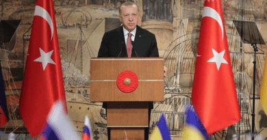 Turkey's President Recep Tayyip Erdogan speaks to Russian and Ukrainian delegations. Photo Credit: Tasnim News Agency