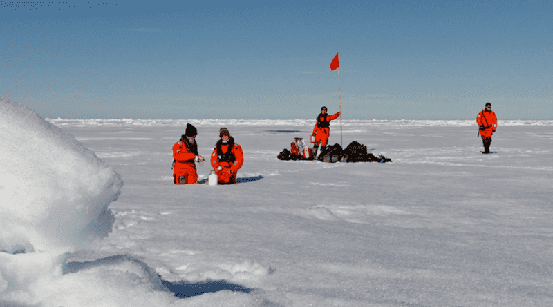 Sampling Arctic sea ice CREDIT: Alfred-Wegener-Institut / M. Tekman