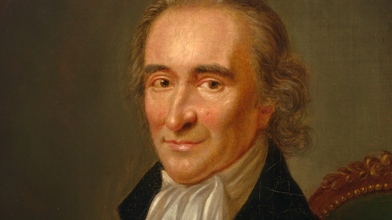 Portrait of Thomas Paine by Laurent Dabos. Credit: National Portrait Gallery, Wikipedia Commons