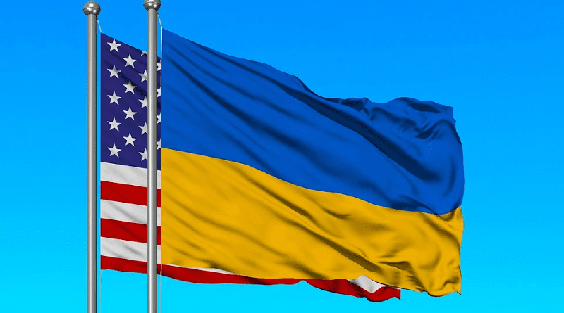 Flags Waving Flags Ukraine Flag American Flag USA United States