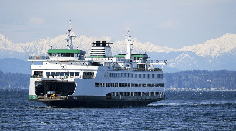Ferry Seattle Washington Olympic Mountains Scenery