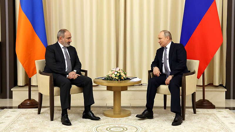 Prime Minister of Armenia Nikol Pashinyan with Russia's President Vladimir Putin. Photo Credit: Kremlin.ru