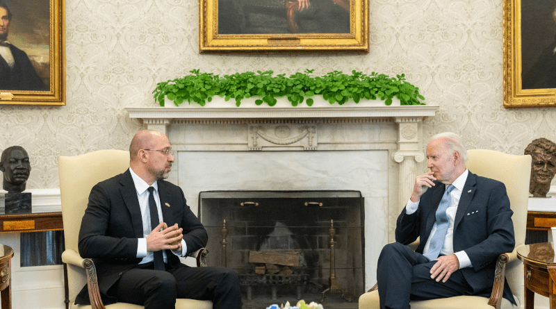 Ukraine's Prime Minister Denys Shmyhal and US President Joe Biden. Photo Credit: The White House