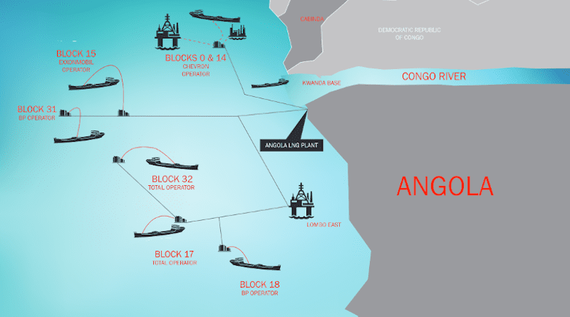 Exploration blocks and location of Angola LNG plant. Credit: Angola LNG
