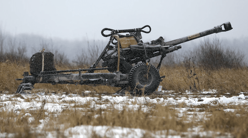 Example of a US M119A3 howitzer sitting in a field. Photo Credit: Army Staff Sgt. Paige Behringer