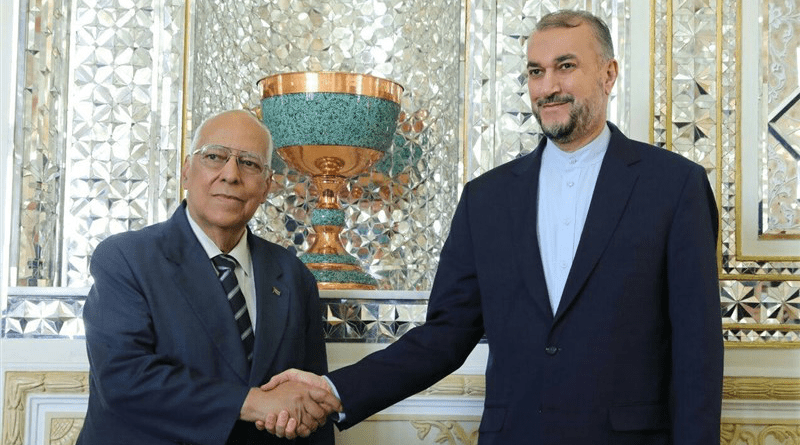 Iranian Foreign Minister Hossein Amirabdollahian with Ricardo Cabrisas, Cuba’s deputy prime minister. Photo Credit: Tasnim News Agency