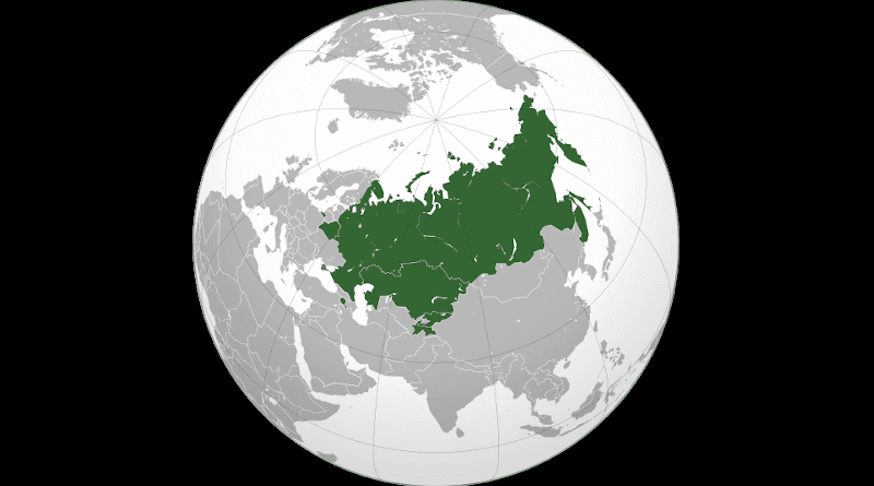 Orthographic projection of the Collective Security Treaty Organization (CSTO). Credit: Wikipedia Commons