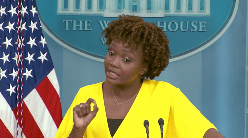 White House press secretary Karine Jean-Pierre. Photo Credit: White House video screengrab