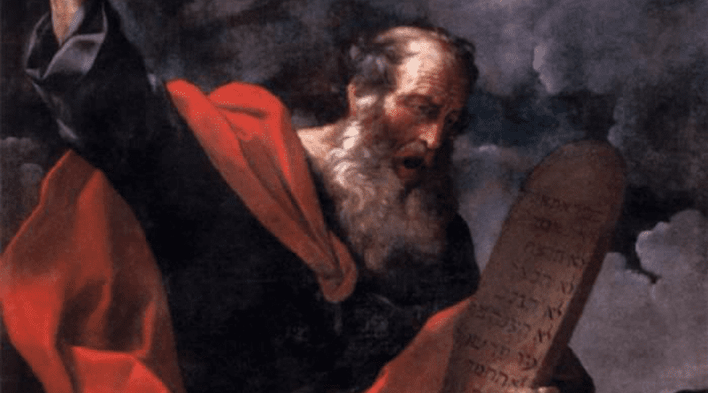 Detail of Guido Reni's "Moses with the Tables of the Law." Credit: Wikipedia Commons