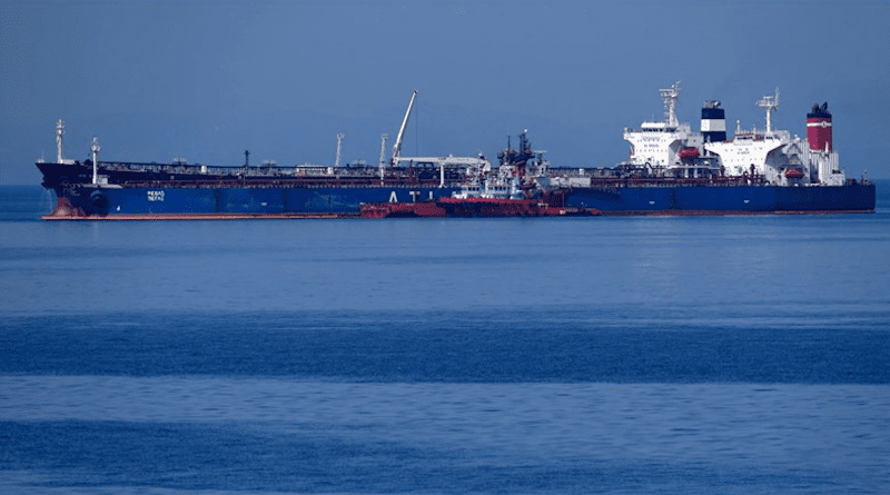 File photo of a Greek oil tanker detained by Iran. Photo Credit: Tasnim News Agency